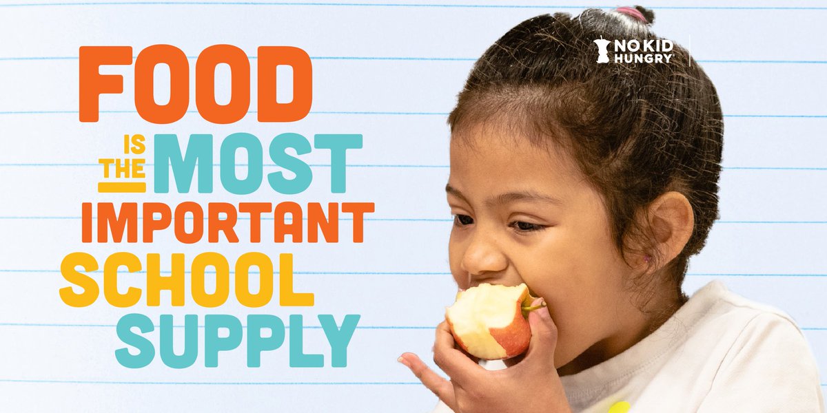 Kids are heading back to school, and for many, a healthy meal will do more to help them succeed than a new notebook and pencils. That's why we're proud to partner with <a href="/NoKidHungry/">No Kid Hungry</a> to make sure every kid gets the food they need. Join us: bit.ly/3JhLmPV #NoKidHungry
