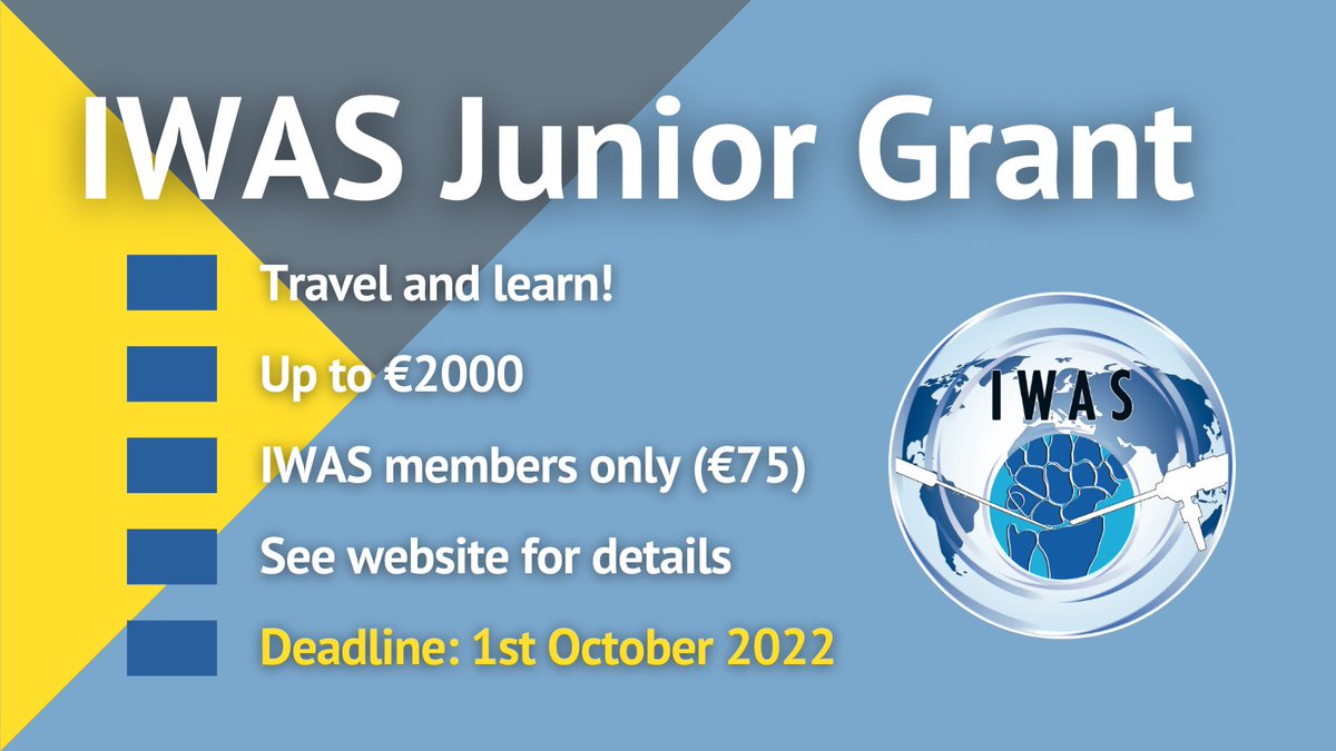 IWAS Junior Grant - Travel and learn!

Deadline 1st October 

Apply NOW! wristarthroscopy.eu/iwas-junior-gr…