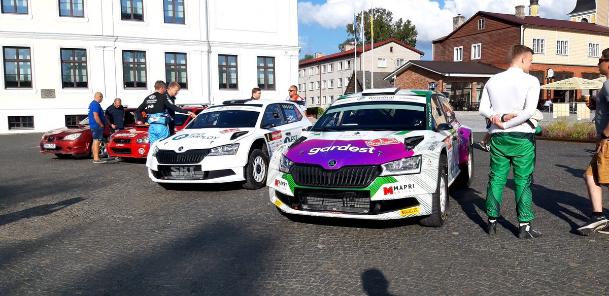 Karlip1's tweet photo. G. Jeets gets to drive with the number 1 for the first time, Koik gets "2" and in a new car for him: SRT serviced Fabia R5.
#SERally #LounaEestiRally https://t.co/hHBa53pIT8