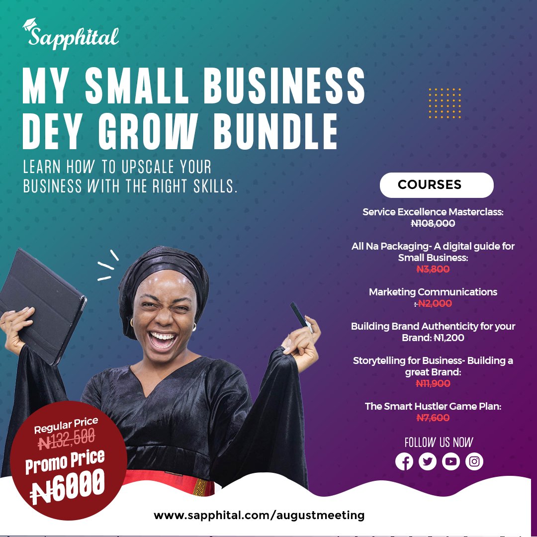 sapphital's tweet photo. Are you a business owner?

Are you looking for how to grow your business to a greater height?

We have something exciting for you!! We will be giving you several courses at discounted prices to help you grow your business.

We have a bundle for you with courses that will teach https://t.co/KyYhZRHPxB