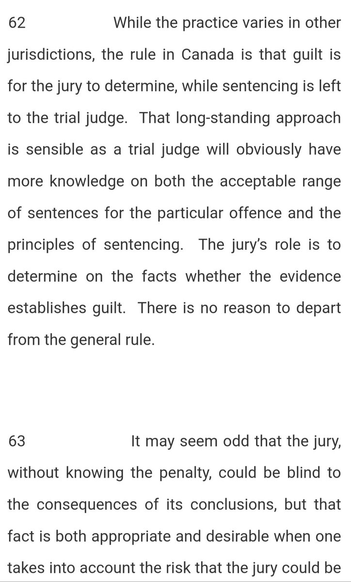 MJ_Esq's tweet photo. The issue of whether a #jury should know the possible sentence(s)/consequence(s) if they render a "guilty" verdict, is particularly interesting in Canada, in light of the Supreme Court's decision in R v Latimer, 2001 SCC 1:

https://t.co/7uJLXTkTwu https://t.co/2aIydJ1ZSE