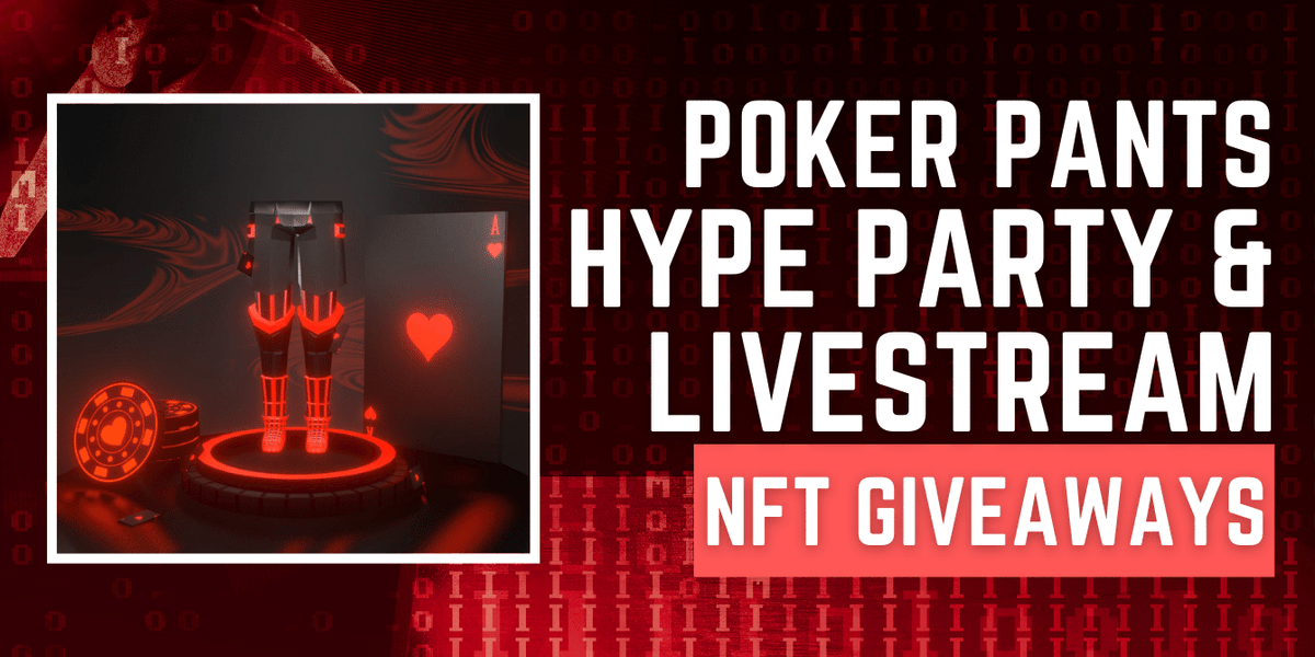 MetaPartyDCL's tweet photo. Free DCL wearable available for everyone who comes through to tonight's Party 9pm UTC😆

Poker Pants launch is only 3 days away, join the hype train &amp; find out more information about the EPIC CyberStrife collection👇
https://t.co/hJEIeSDoLf

Poker Pants👇
https://t.co/RzvKGkl7GV https://t.co/SetMVG9o5h