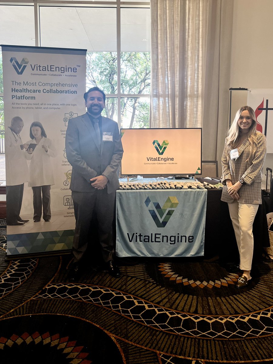 VitalEngine's tweet image. If you’re attending the @TexasCIC, please stop by the VitalEngine booth and meet our San Antonio team members, Felix and Natalie, and learn more about what VitalEngine can do for your practice.