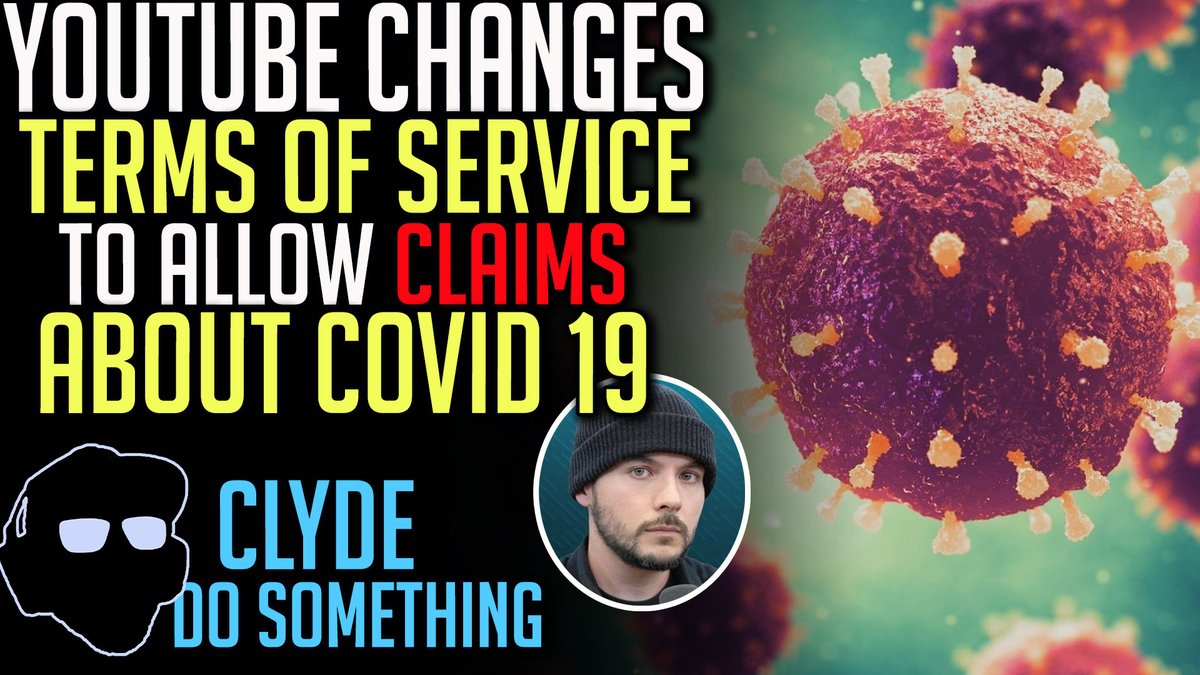 ClydeDoSomethin's tweet photo. YouTube Changes Term of Service Concerning Covid Claims - Courtesy of Ti... https://t.co/6fuYrdpf9Z via @YouTube
Video Link👆
#YouTube TOS #YouTubeTOS #TOS #COVID19 #freespeech #FreedomOfSpeech #claims #vaccine #media #cdnpoli #EndTheMandates #Masks https://t.co/FdhTNa79vQ