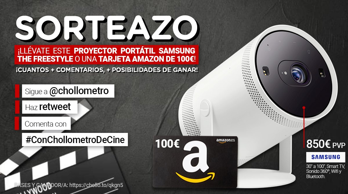 SEGUIMOS DE SORTEAZO! Nuevo hashtag, también válido! ⚡️⚡️🔥

Para participar:
- Síguenos
- Haz retweet 🔁
- Comenta con #ConChollometroDeCine diciendo qué peli o serie vas a ver si te toca

Llévate uno de los dos pedazo de premios que sorteamos!