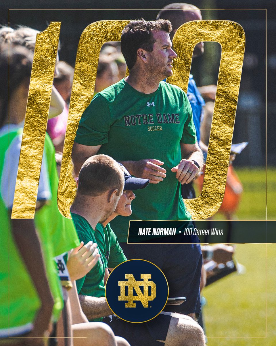 NDSoccer's tweet photo. Congrats to @NDCoachNorman on career win No. 100 last night! 

#GoIrish ☘️ https://t.co/PI2eGpwN8H