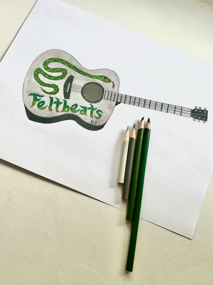Michell41089506's tweet photo. Another day, another drawing… 
@feltbeats @TomFelton #feltonfanartfriday #feltbeats #guitar #music #art #drawing https://t.co/JsDI2s9DN4
