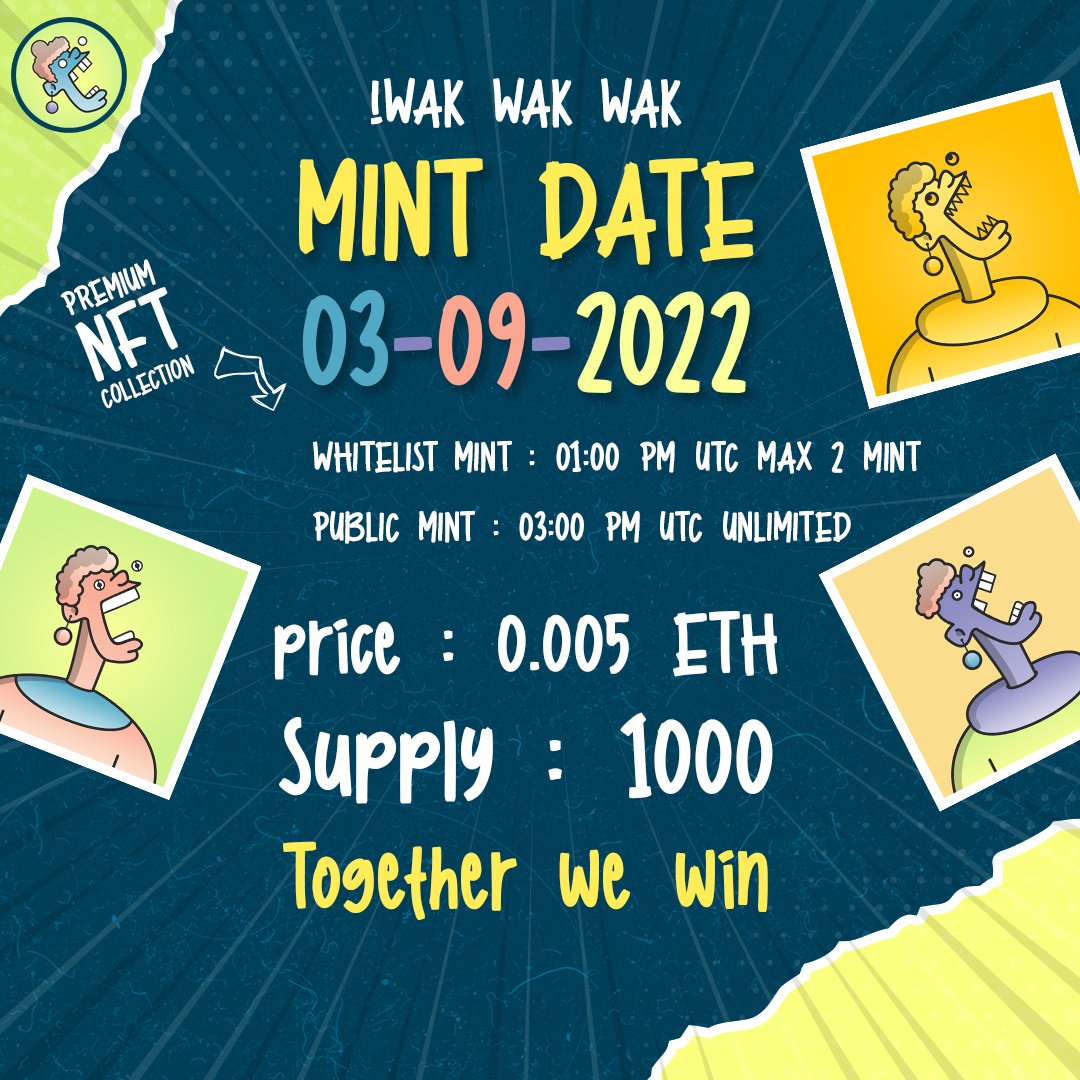 wakwakwakNFT's tweet photo. The first 100 will get whitelisted 📢🎁🏆

Follow + Like + Tag Your Friends ..

https://t.co/uzrmMygKXx

#NFT #NFTs #NFTgiveways #nftart #NFTCommumity #nftcollector #ETH #NFTMinting #ETH https://t.co/J95IptuErf