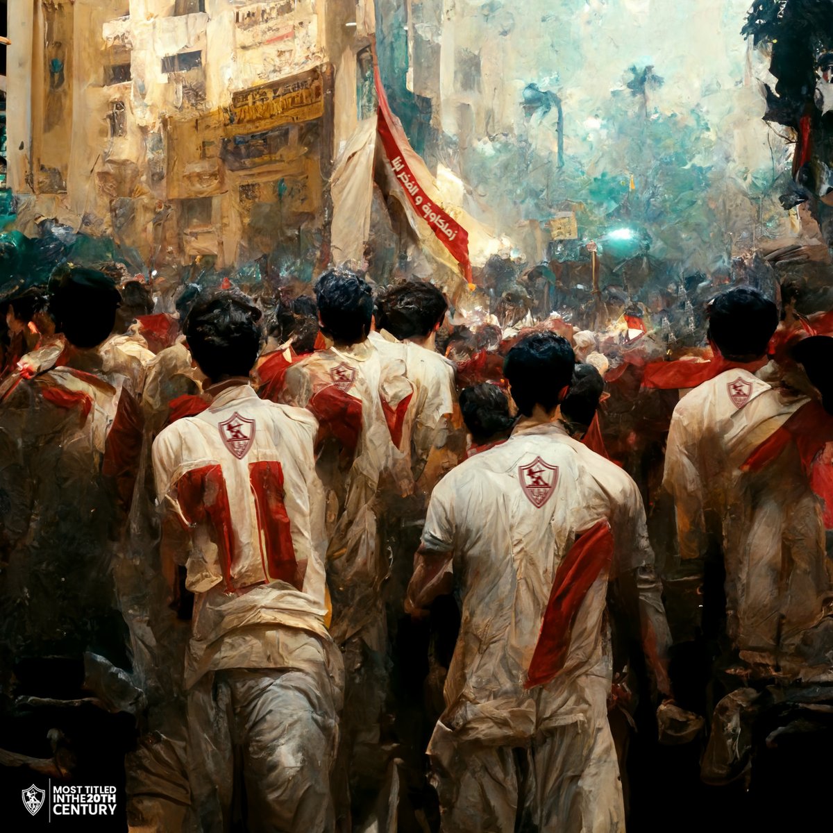ZSCOfficial's tweet photo. هنا ١٠٠ عقبة حيث تمرد الخيال على الواقع ليرسم لنا لوحات بألوان بهجة العاشقين من جماهير الزمالك. 🤍🏹 

#Zamalek #MostTitledIn20C | #الزمالك
#Cairo14White https://t.co/Z3ZRFQ8h5a