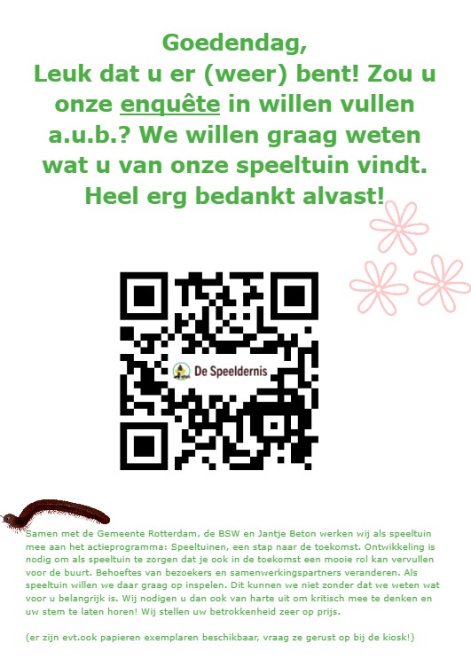 Kom je wel eens in de Speeldernis? We zouden heel graag willen dat je onze enquête invult, oa mmv <a href="/JantjeBeton_nl/">Jantje Beton</a> en <a href="/rotterdam/">Gemeente Rotterdam</a> gemaakt!nl.surveymonkey.com/r/256FLMX Bedankt!