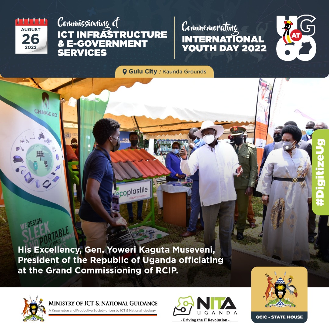 PICTORIAL: During the commemoration of the International Youth Day in Gulu City, H.E @KagutaMuseveni commissioned the ICT Infrastructure & E-Governmet Services implemented through the Regional Communication Infrastructure Program (RCIP) under @NITAUganda1.
#IYD2022 #DigitizeUg