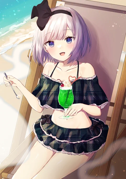 水着妖夢(背景は川です) 