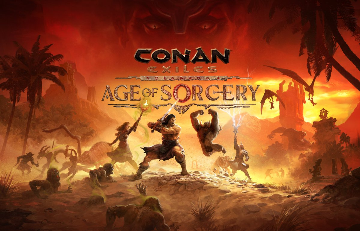 ConanExiles's tweet image. Exiles,
📢Announcement time!
We're happy to reveal that the Age of Sorcery will arrive on September 1st!
To allow everyone to enjoy sorcerous power, the game will be free to play between September 1-8 on Steam and September 8-11 on Xbox!
Mark your calendars, it's corruption time!