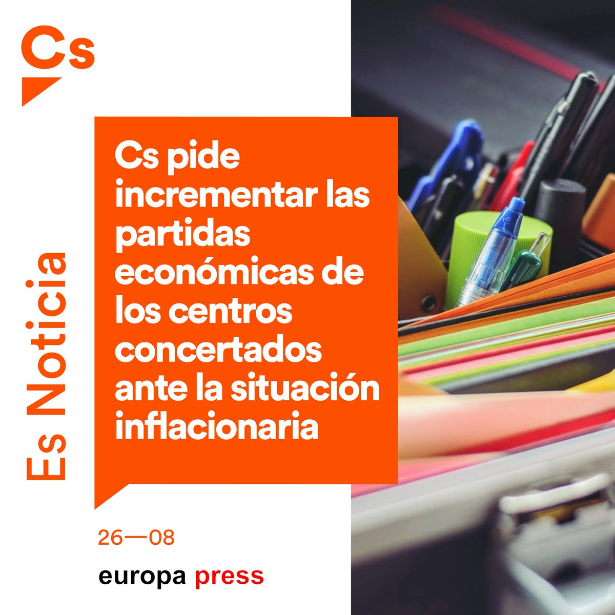 CsCValenciana's tweet photo. 🍊🗞 Pedimos que el Consell incremente las partidas económicas que destina a la enseñanza concertada ante la inflación

📚 Los centros han visto crecer sus costes y es necesario garantizar la educación de calidad en la enseñanza pública y concertada.

📲 https://t.co/zAv3cdc4Rs https://t.co/zMeclyVtf0