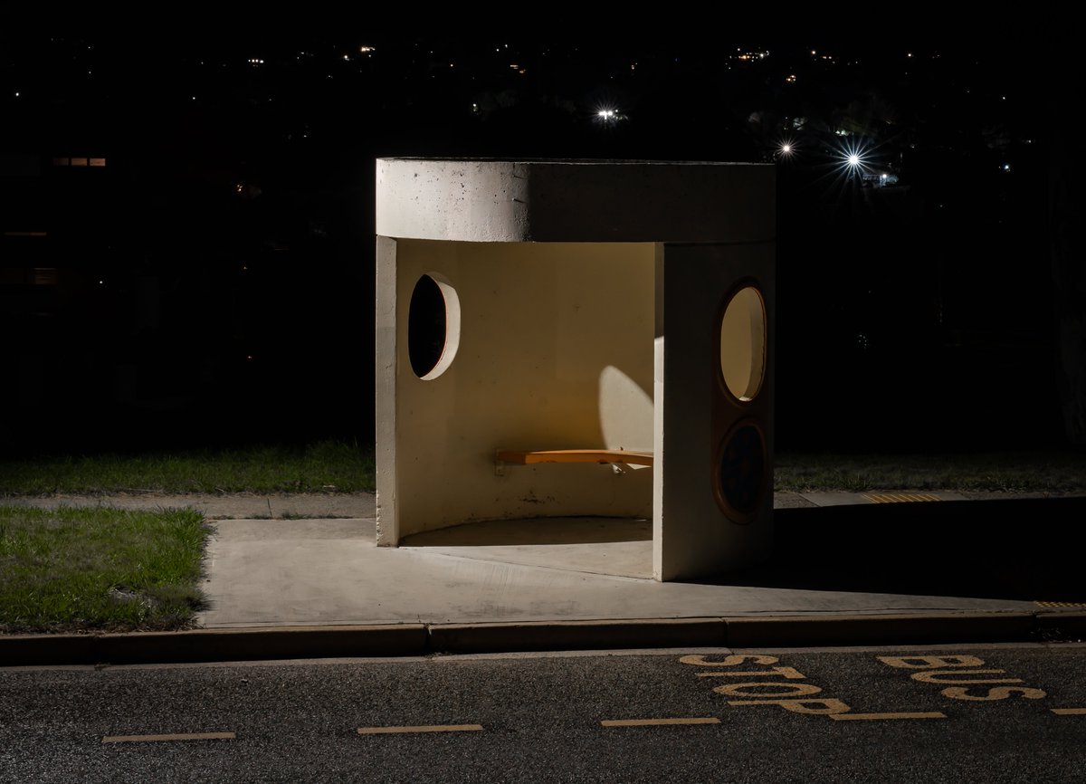 ThingsCanberra's tweet image. Bus stop at night - May 2022