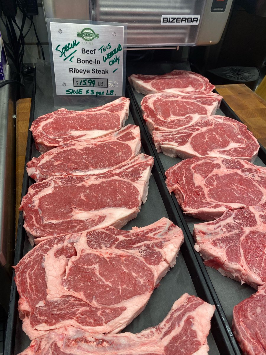 DWmeats's tweet photo. This weekend only!
Back to School Bone in Ribeye Steak Sale!
SAVE $3 per lb.
#USDACHOICE https://t.co/6gLpZUq0h3