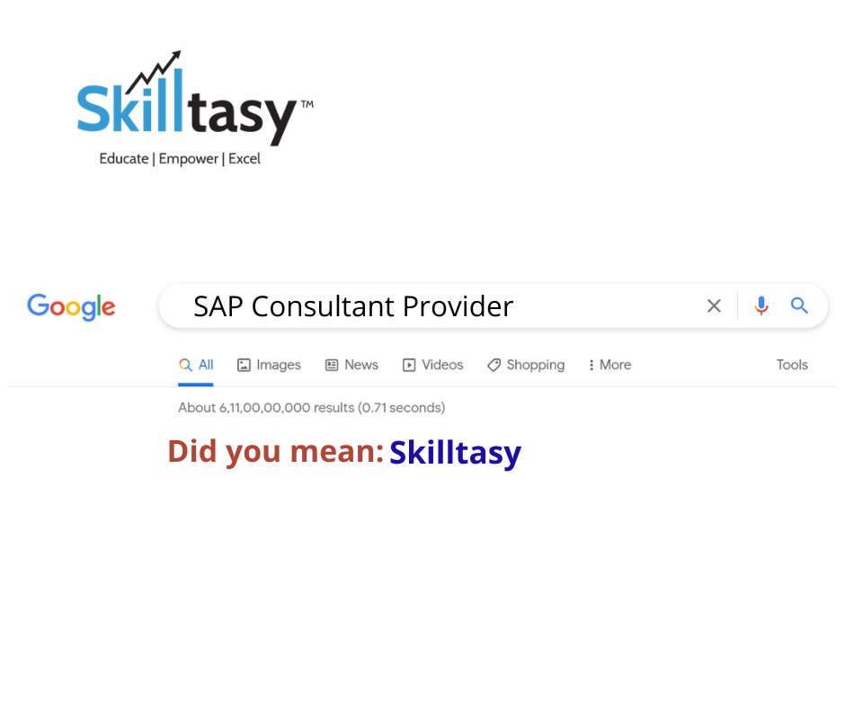 Skilltasy's tweet image. Even Google knows that Skilltasy has the Best SAP Consultants/Trainers.

#SAP #SAPConsultant #SAPTrainer #Skilltasy #sapbasisconsultant