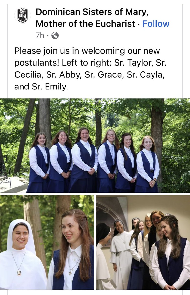 HFCSdalecity's tweet photo. Thanks be to God for the chance to see our favorite Postulant, “Sister Cayla”, and her joyful smile during her first week with the Dominican Sisters of Mary Mother of the Eucharist! #HFCS #SisterCayla #postulant #lookatthatsmile https://t.co/iJHCTXjzZZ