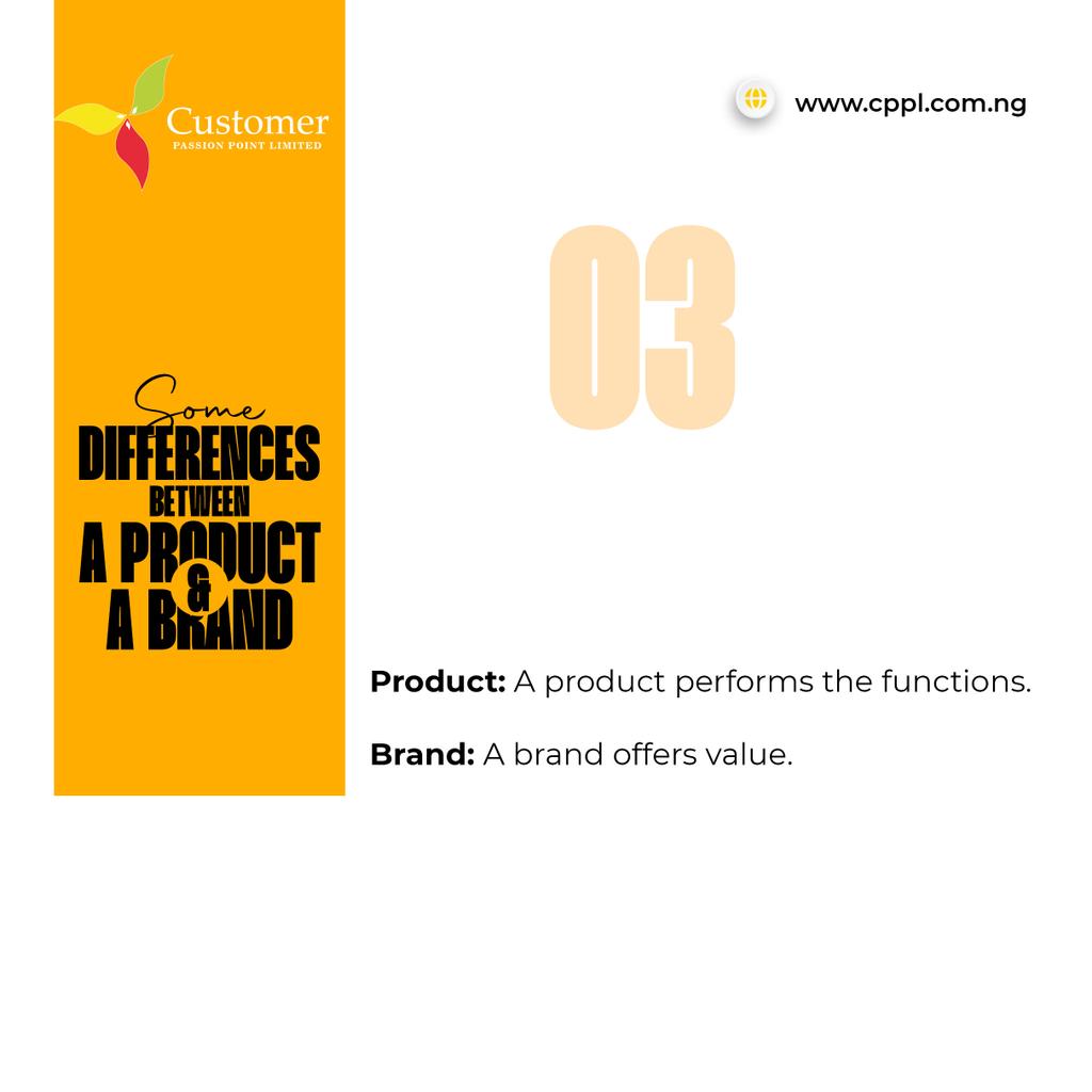 cpplnigeria1's tweet image. Let us learn the differences between a brand and a product..

#cpplnigeria #cppltrainingprograms #tgif #Friday #funday #weekend #party  #naijastartups #nigerianbrand #businesscoach #digitalmarketing #digitalbusiness #busniess  #businesstips #startup #product #brand