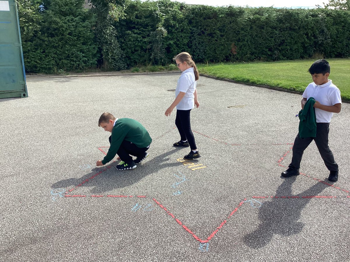 Another group wrote the 6times table answers on the outside and inside of the star in the playground <a href="/FernieleaSchool/">Fernielea School</a>