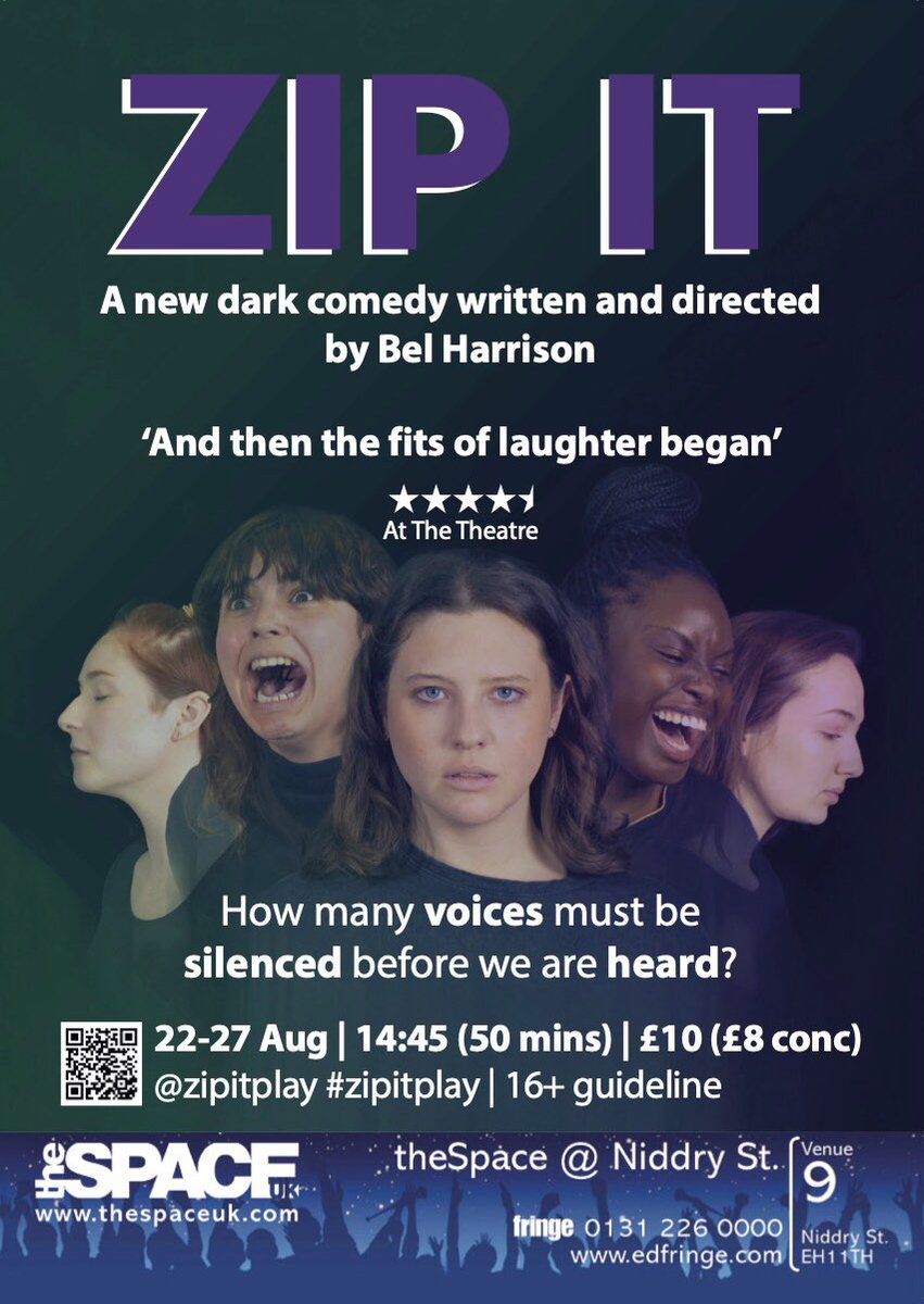 zipitprod's tweet photo. @Rosie_B21 Hey Rosie! We would love to see you at ZIP IT! Join the studio audience of this dystopian gameshow which explores womanhood, friendship and violence against women 

5 ⭐️ @edfringe_review 

22-27 | 14:45 | theSpace @ Niddry St #ZIPIT
🎟 https://t.co/RiXo1NKqfZ https://t.co/llQjZRMB9x