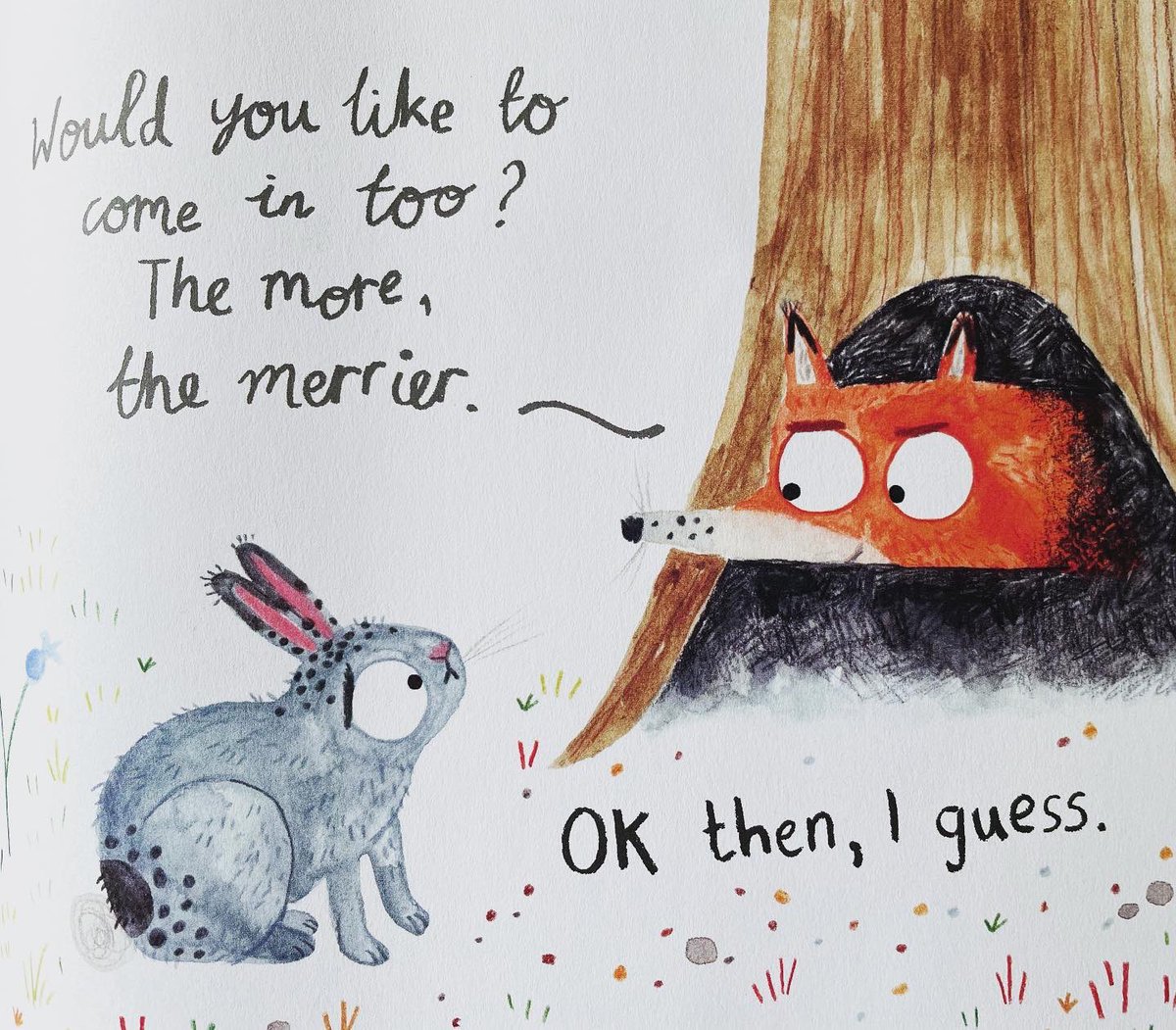 GrimbeekBelinda's tweet photo. RABBIT! RABBIT! RABBIT! by @LornaScobie 

A story about new siblings. How funny to use rabbits! 

Oh yes, and let’s introduce a rabbit nemesis into the mix, like a fox, just to make things interesting.  

#settingthescene #picturebooks #booksforkids #newsibling https://t.co/KyXmJxwCAJ