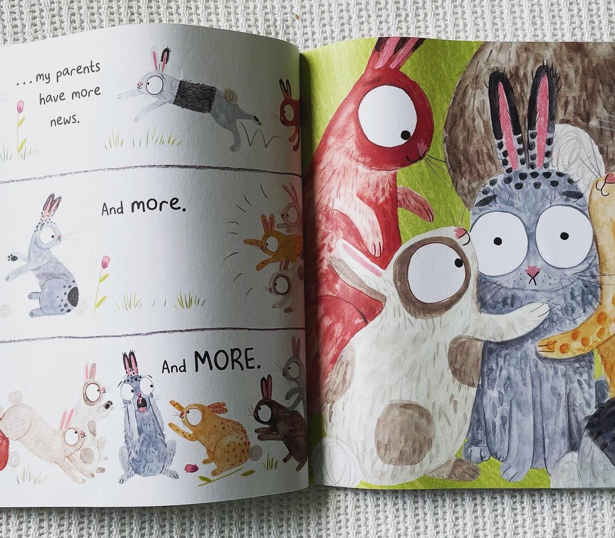 GrimbeekBelinda's tweet photo. RABBIT! RABBIT! RABBIT! by @LornaScobie 

A story about new siblings. How funny to use rabbits! 

Oh yes, and let’s introduce a rabbit nemesis into the mix, like a fox, just to make things interesting.  

#settingthescene #picturebooks #booksforkids #newsibling https://t.co/KyXmJxwCAJ
