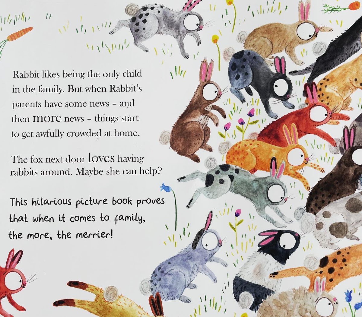 GrimbeekBelinda's tweet photo. RABBIT! RABBIT! RABBIT! by @LornaScobie 

A story about new siblings. How funny to use rabbits! 

Oh yes, and let’s introduce a rabbit nemesis into the mix, like a fox, just to make things interesting.  

#settingthescene #picturebooks #booksforkids #newsibling https://t.co/KyXmJxwCAJ