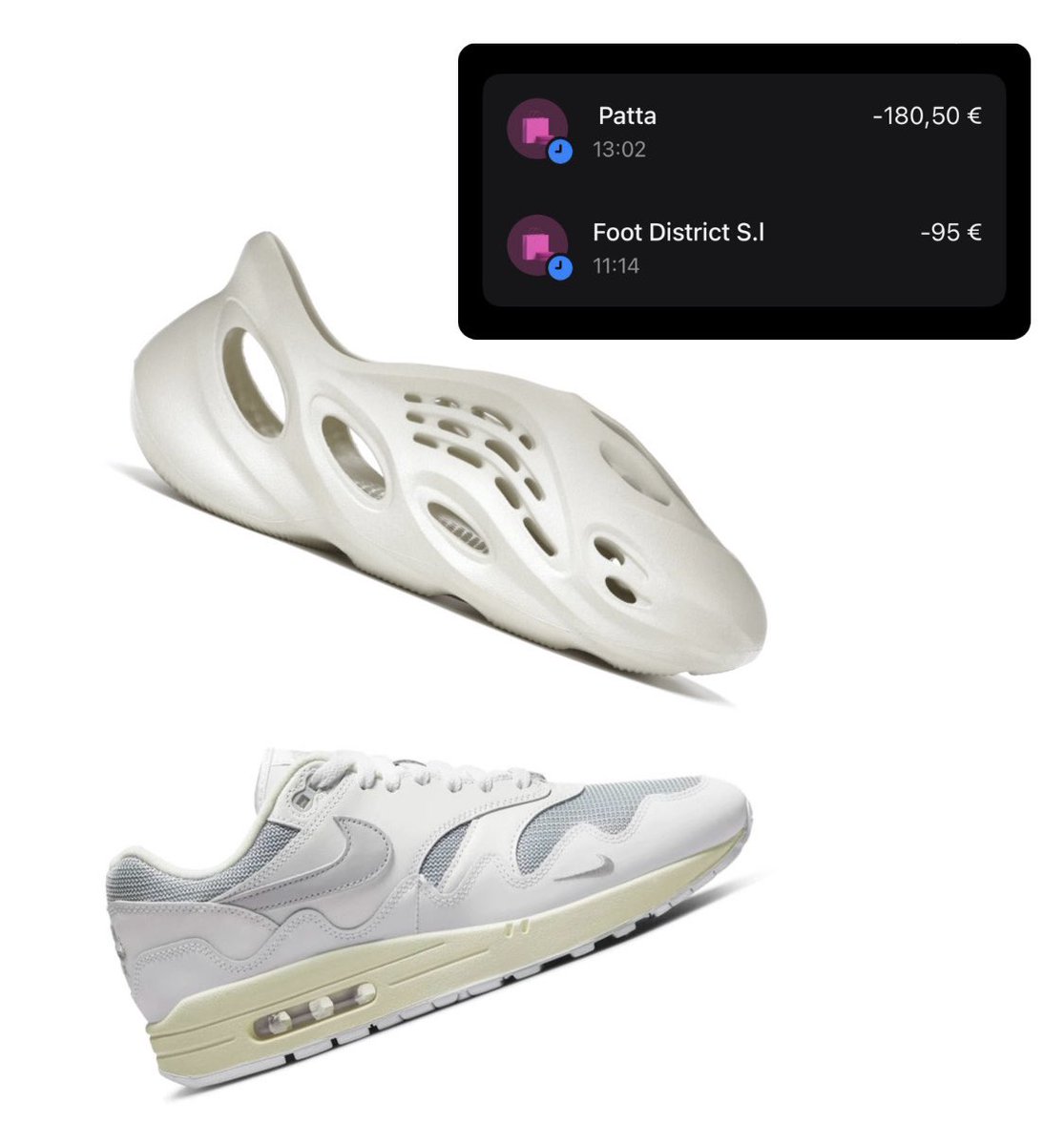 Marioo_SB's tweet photo. @thezestychefs 🧑🏽‍🍳

Yeezy Foam RNNR Sand
Nike Air Max 1 x Patta Waves White https://t.co/Lw1kSUZYXY