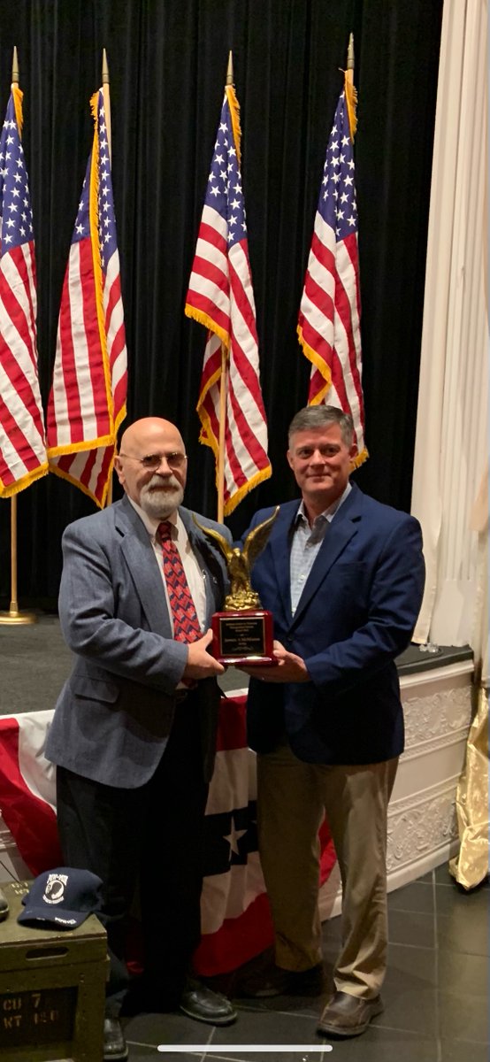 JTLengineering's tweet photo. JTL retiree SFC Jeff McMahan received a Distinguished Veteran award at the 2022 Indiana Salute to Veterans Award Banquet. Our own Steve Marshall was honored to be there. We are forever grateful for his service to our country and at JTL. 

#JTLengineering https://t.co/LcjkANbw9o