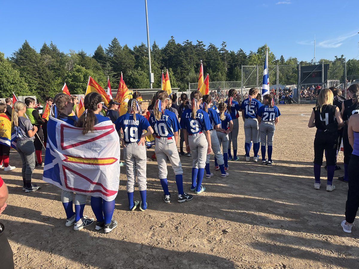 CoveU13's tweet photo. The girls got to experience their 1st opening ceremonies last night in Fredericton. Great to see so many teams at this event and the talent is amazing!  Girls softball is growing strong in Eastern Canada. https://t.co/jpY7LmUCKK