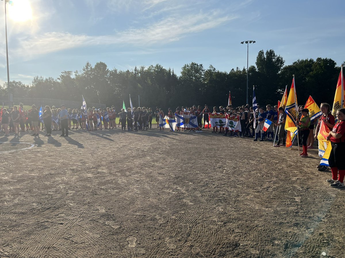 CoveU13's tweet photo. The girls got to experience their 1st opening ceremonies last night in Fredericton. Great to see so many teams at this event and the talent is amazing!  Girls softball is growing strong in Eastern Canada. https://t.co/jpY7LmUCKK