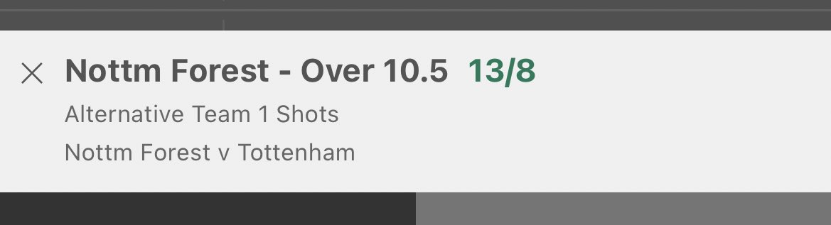 KRbets_'s tweet photo. O10.5 Forest shots @ 13/8 with 365 seems big value considering Spurs have conceded 10+ shots in all 3 PL games. Forest averaging 10.7 shots pg, and at home so this looks big. https://t.co/VUY8guS2yG