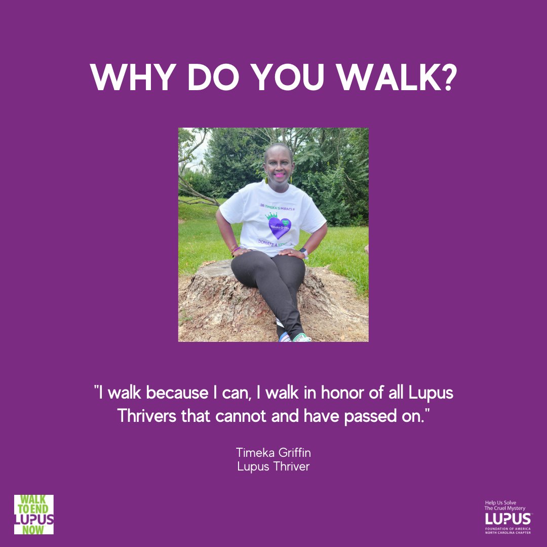 LupusNC's tweet photo. Why Do You Walk?
#LupusThriver #WalkToEndLupusNow #LFANC #WhyDoYouWalk https://t.co/i6Ix4XXD0G