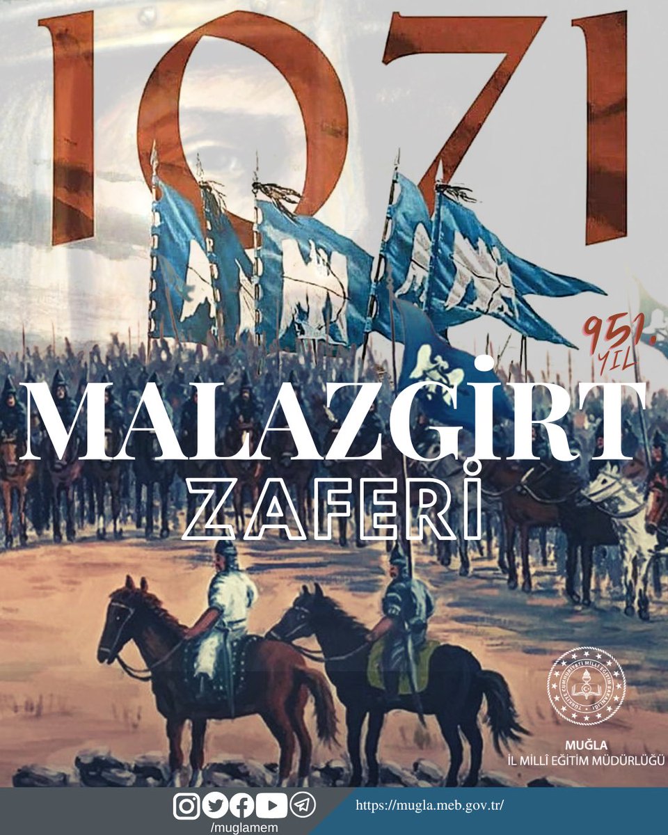 mugla_mem's tweet photo. Anadolu’yu bizlere vatan kılan #1071Malazgirtzaferi’mizin 951. seneidevriyesinde, büyük komutan Sultan Alparslan’ı ve tüm kahramanlarımızı saygı ve rahmetle anıyoruz.

@tcmeb @tcmuglavaliligi @emrecay55 https://t.co/Yh2J5tXgFO