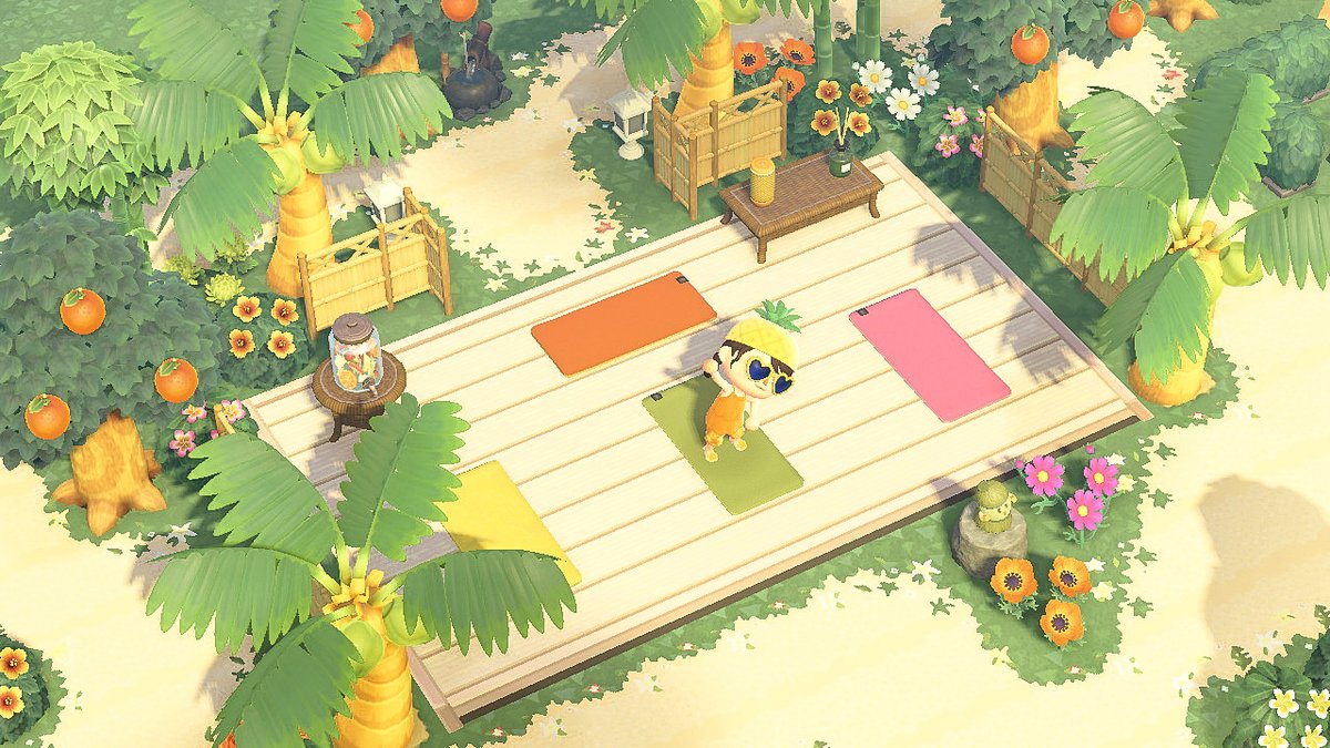 MagicCatGaming's tweet photo. Relax and unwind at our tranquil outdoor yoga studio🧘‍♀️

Preset is Meadow by @mads43acnh 
Boardwalk Deck: MA-4387-7567-9636
Sand Path: MA-7286-2565-3459
Yellow Mat: MA-0724-4523-5692

#ACNH #ACNHDesign #acnhtropical #acnhtropicore #acnhinspo #acnhcodes https://t.co/nCTE6SVcGi