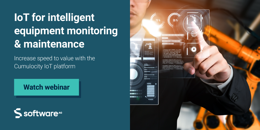 See how IoT solutions enable more efficient equipment maintenance and monitoring. New features in Cumulocity IoT help operators generate more value, more quickly from connected equipment. Register now: bit.ly/3CiLCg3

#IoT #IIoT #CumulocityIoT