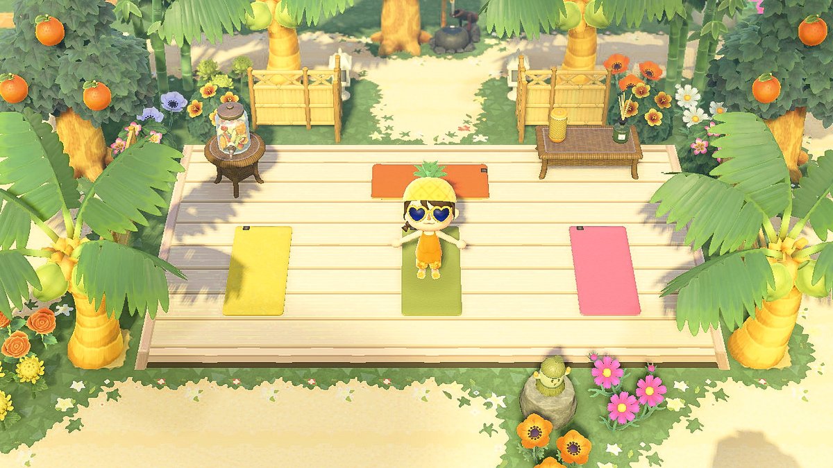 MagicCatGaming's tweet photo. Relax and unwind at our tranquil outdoor yoga studio🧘‍♀️

Preset is Meadow by @mads43acnh 
Boardwalk Deck: MA-4387-7567-9636
Sand Path: MA-7286-2565-3459
Yellow Mat: MA-0724-4523-5692

#ACNH #ACNHDesign #acnhtropical #acnhtropicore #acnhinspo #acnhcodes https://t.co/nCTE6SVcGi