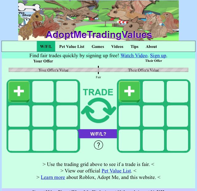 Adopt Me trading values is so inaccurate. 