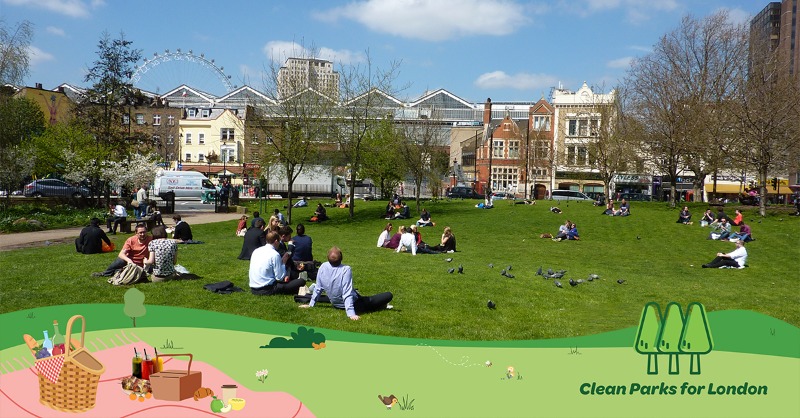 ParksforLondon's tweet photo. The summer bank holiday weekend is coming up and there is nothing like a picnic to enjoy the sunshine! ☀ Plan sustainable, #LitterFree and safe 'banquets on a blankets' with our top tips to help #KeepParksClean 🍇🍽️👒
https://t.co/SHm8SOzTyM