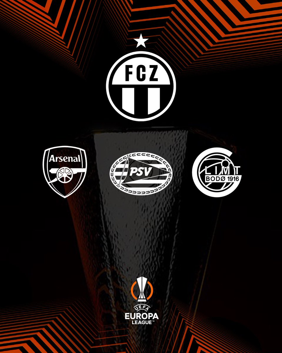 fc_zuerich's tweet photo. Unsere Gruppengegner in der @europaleague heissen @Arsenal, @PSV und @Glimt! 🔵🤍💪🏽

#fcz #stadtclub #NieUsenandGah https://t.co/mlX7aQ5TDP