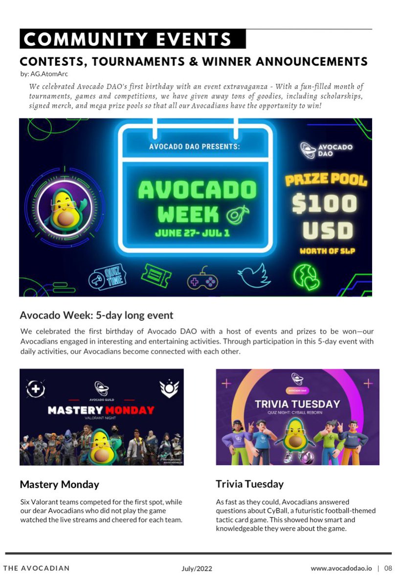 Miracle_Zena's tweet photo. My favorite part of the Avocadian newsletter is the community events because I had so much fun participating in their events. I'm glad to be a part of the Avocado Guild and I hope for more engaging and fun events.
#TheAvocadian
#AvocadoDAO https://t.co/VCjWi6ENKV