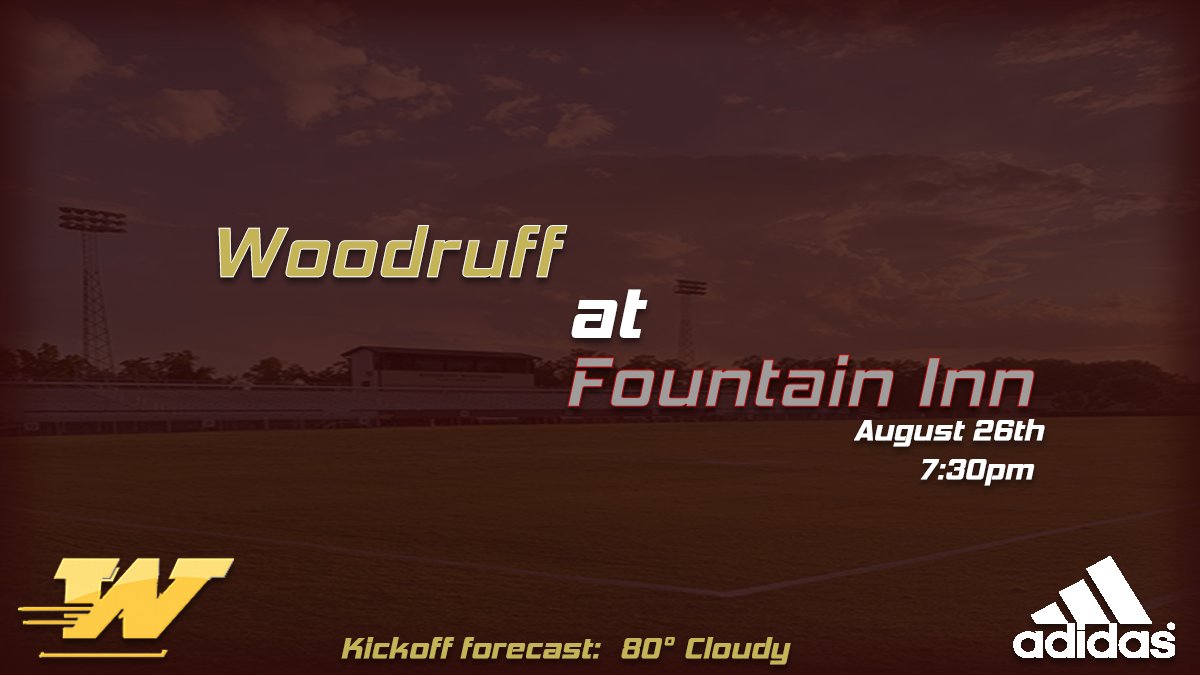 WoodruffFB's tweet photo. It's game day! Join us tonight in Fountain Inn as we take on the Fury! Kickoff is set for 7:30! Be early, be loud! #RLR #WolverineMachine https://t.co/BgXweKhnnP