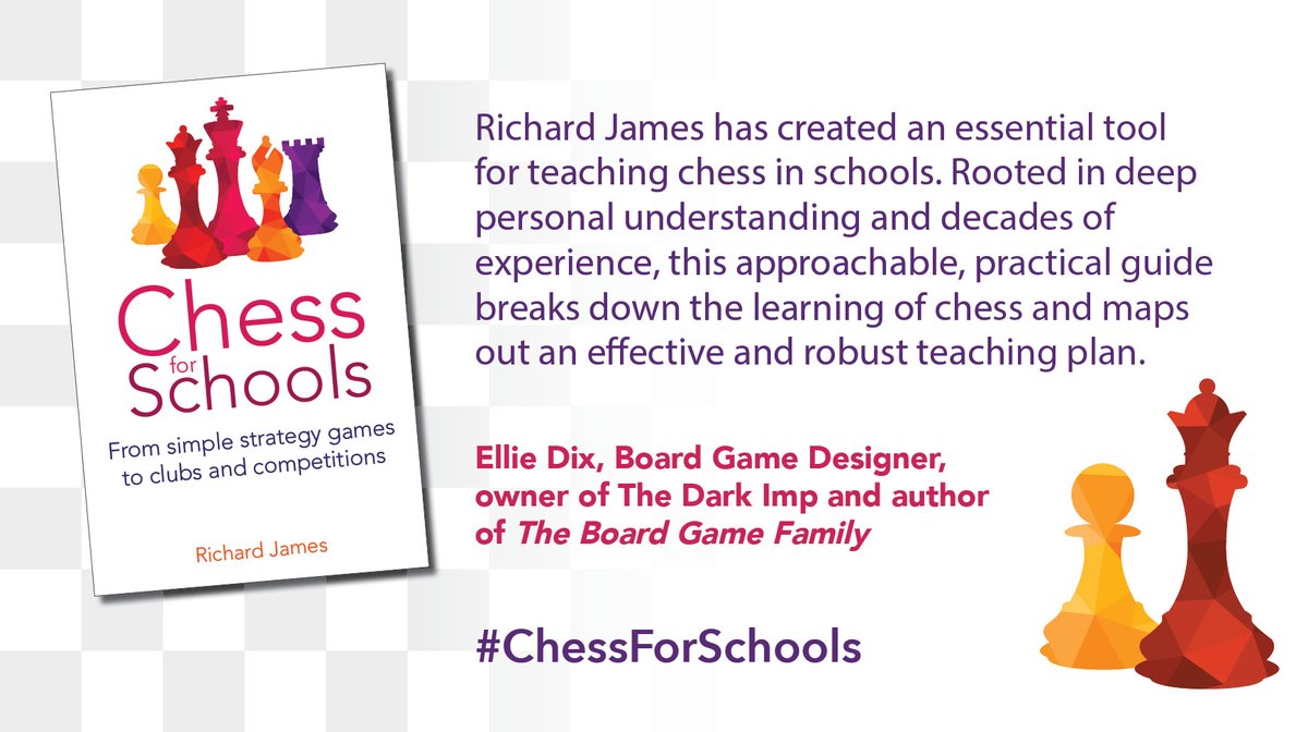 CrownHousePub's tweet image. Thank you @EllieDixTweets, queen of board games, for this review of #ChessForSchools by @chesstutor – an in-depth guide to embedding #chess in schools in the most beneficial and efficient way possible. 

Read an extract &amp;amp; find out more: crownhouse.co.uk/chess-for-scho….