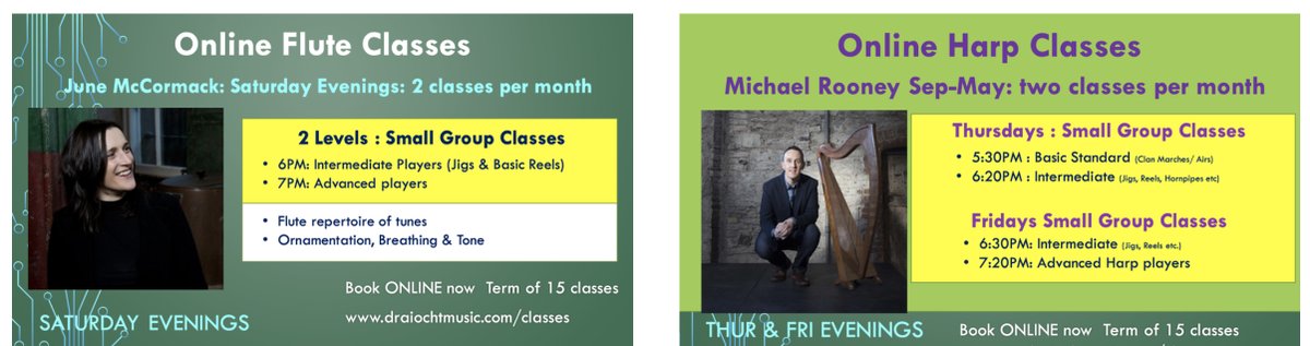 New term of classes starting week of Sep 8th, two classes per month Sep-May.
Details at draiochtmusic.com/classes