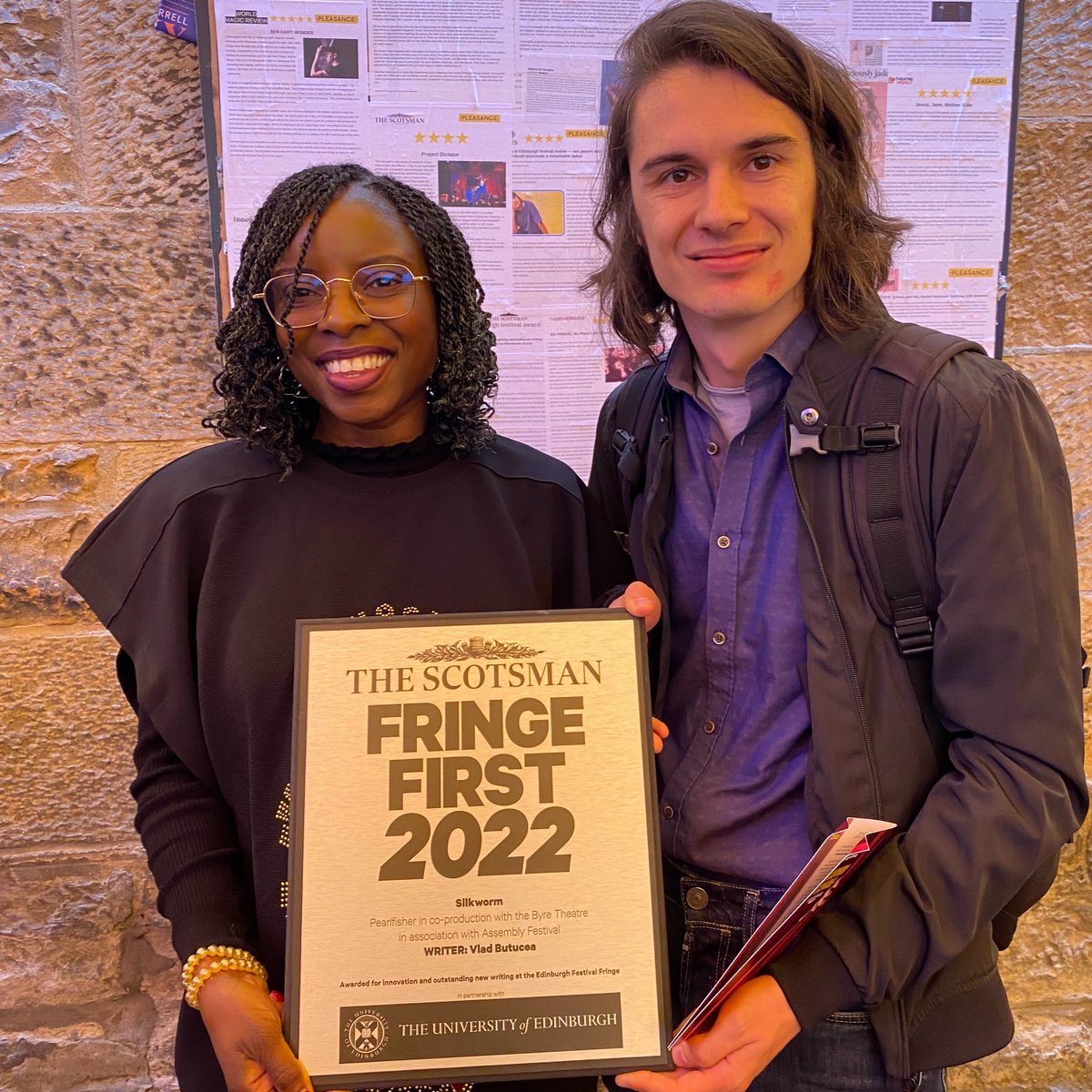 Assembly Festival (@assemblyfest) on Twitter photo #Silkworm's Mojisola Elufowoju and Vlad Butucea with their well deserved <a href="/scotsman_arts/">Scotsman Arts</a> Fringe First award!
We love to see it 🙌 #Silkworm's Mojisola Elufowoju and Vlad Butucea with their well deserved <a href="/scotsman_arts/">Scotsman Arts</a> Fringe First award!
We love to see it 🙌