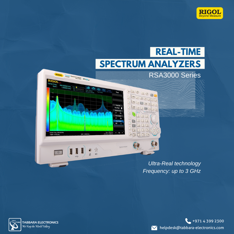 The RSA3000 provides complete characterization of RF components, modules, and systems with uncompromised performance and unprecedented value.

#TabbaraElectronics #Rigol #spectrumanalyzers #spectrumanalysis #RFspectrumanalyzers #networkanalysis #IoT #abudhabi #dubai  #uae