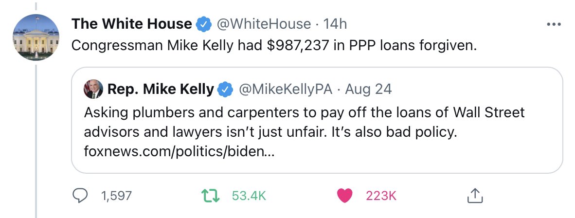 IndivLancaster's tweet photo. @RepSmucker did you have any PPP loans forgiven? Seems odd that the loudest against student loan forgiveness have also received loan forgiveness themselves... cc: @MikeKellyPA 
https://t.co/WsETj2f0wX https://t.co/utUoVHGakL