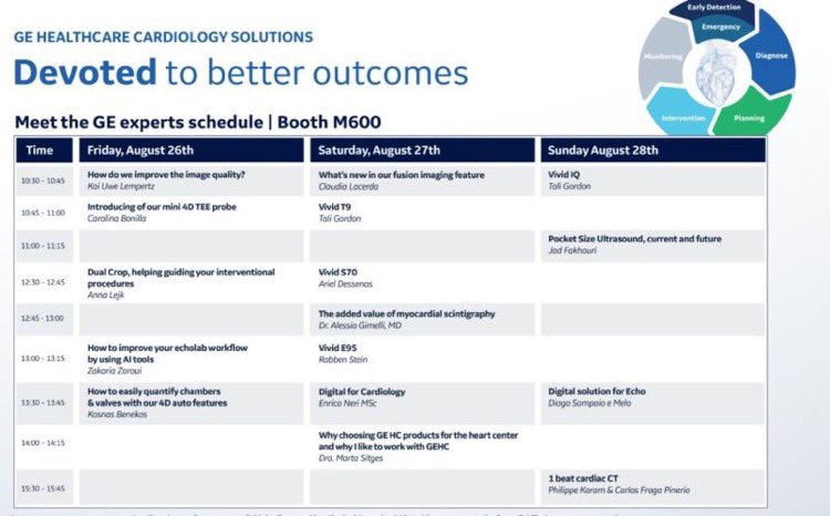 We are waiting for you at #ESC2022! 
Come vist us at the booth M600 to see the exciting new applications introduced with the latest Vivid Ultra Edition release!

#E95 #gevivid #echofirst #GEHealthcare #CardioTwitter