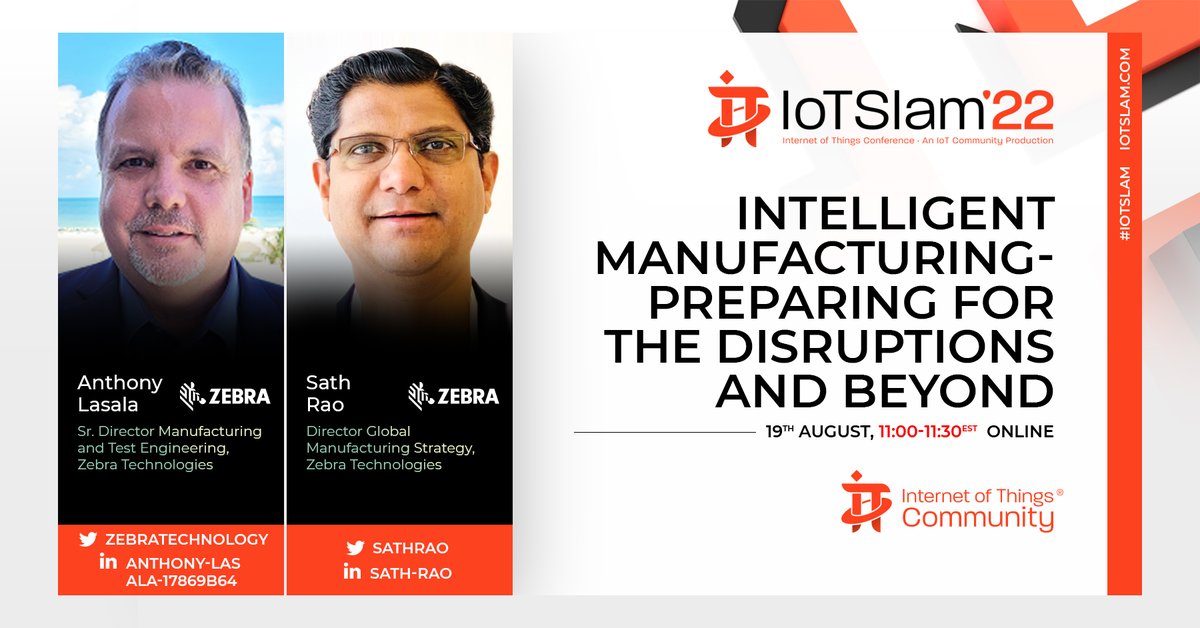 IoTchannel's tweet photo. PUBLISHED: Intelligent Manufacturing – Preparing for the Disruptions and Beyond, IoT Slam XX Keynote by @SathRao and Anthony Lasala - @ZebraTechnology with Guy Merritt @SoftServeInc
https://t.co/jVACKJXWak
#IoTCommunity #IoTSlam #IoTPL #IoTCL #IoT #IMIoTCoE https://t.co/D5eehg0Hhp
